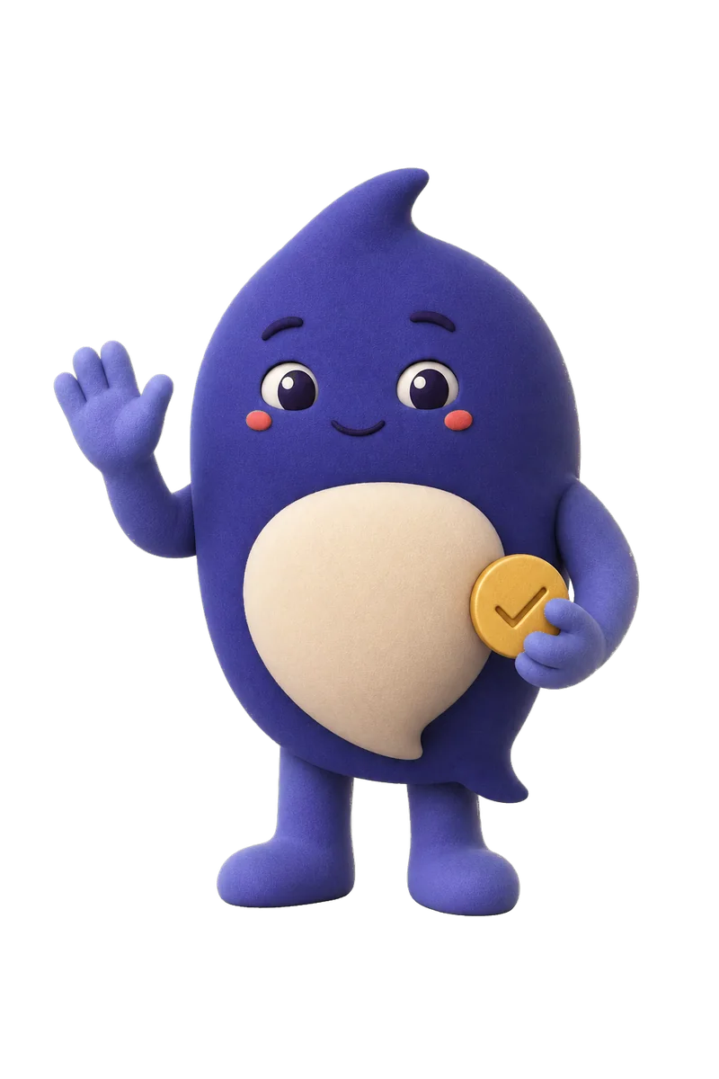 Amrutha, TalkDoc's friendly purple guide, waves