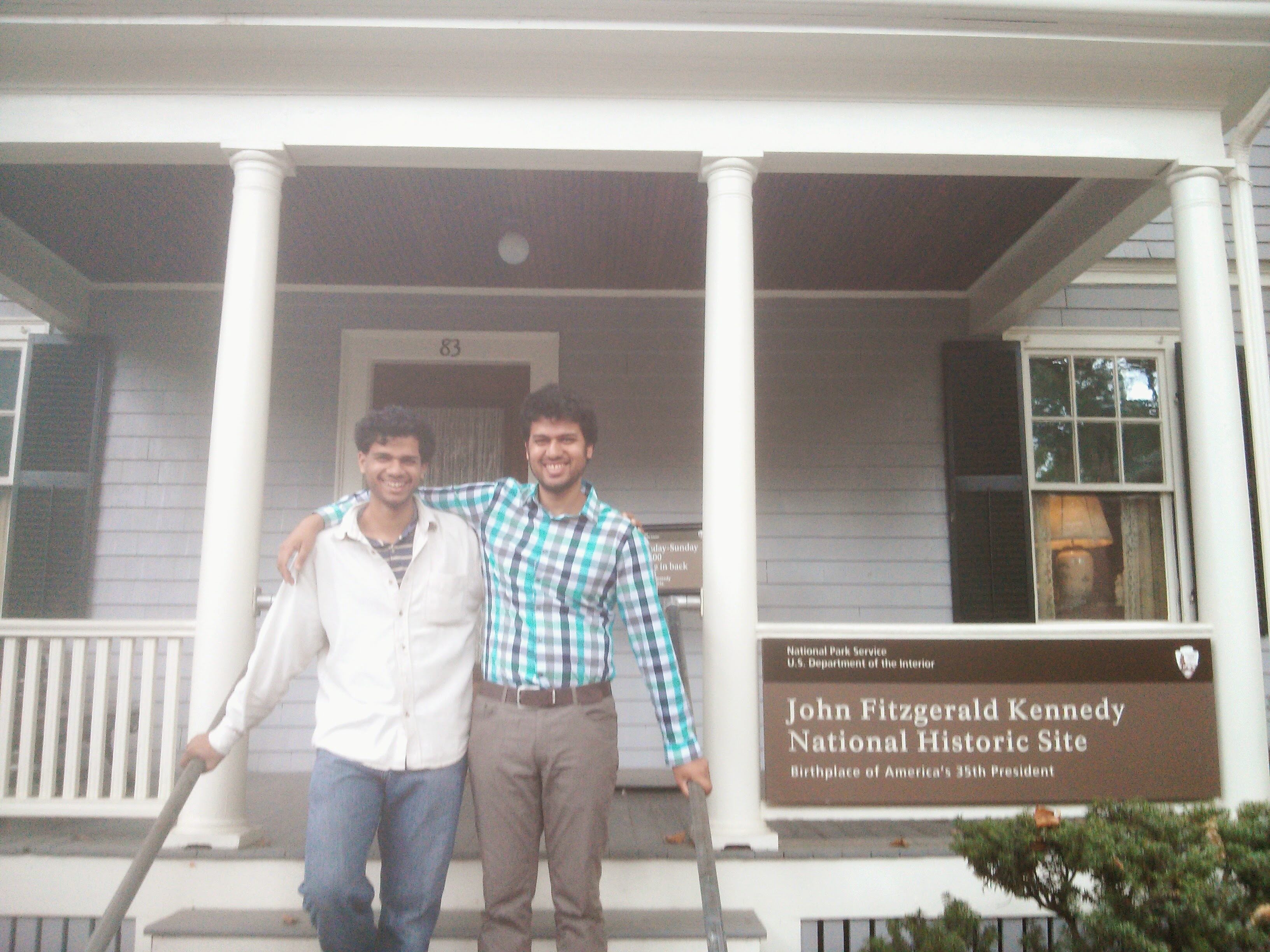 Rishi Sachdev with his brother at the John Fitzgerald Kennedy National Historic Site